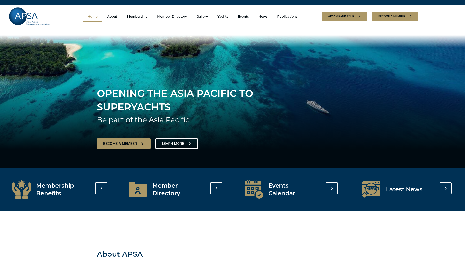 apsuperyacht.org, Asia Pacific Superyacht Association, the regional industry body opening the Asia Pacific to superyachts.